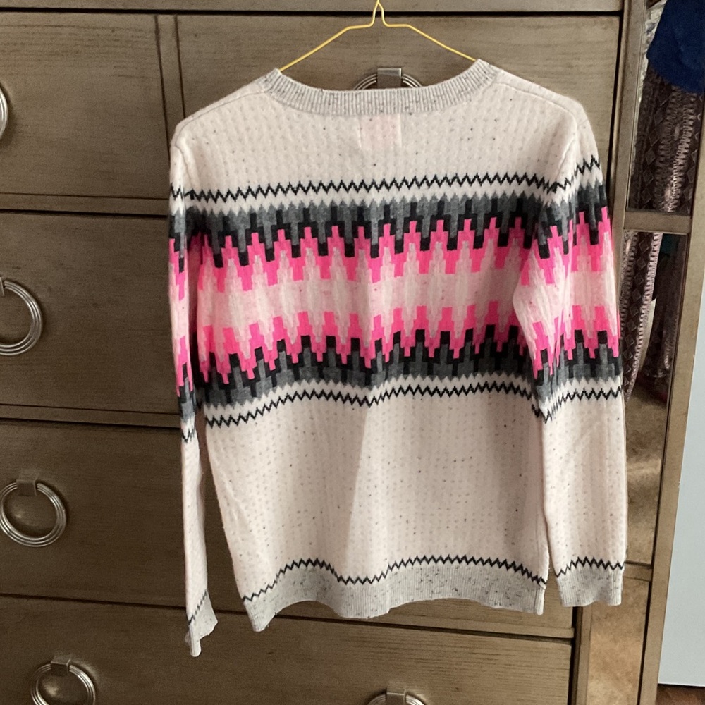 Brodie  Pink and Gray cashmere Sweater; size XS - Picture 3 of 5